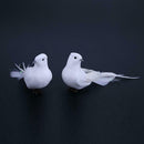 2pcs White Feather Artificial Foam Doves Lover Peace Doves Bird Home Decor