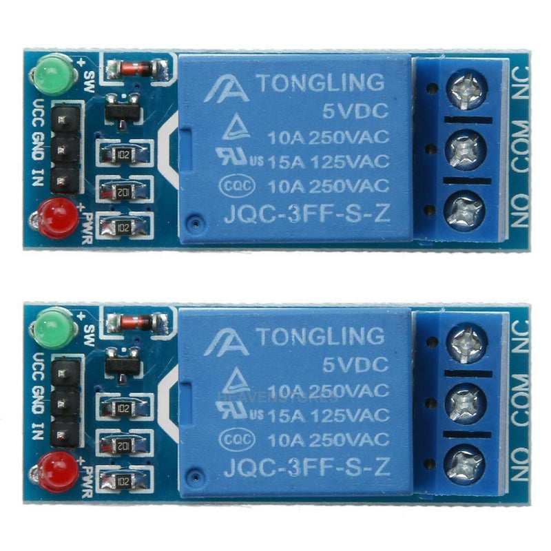 2pcs 1 Channel DC 5V Relay Switch Module for Arduino Raspberry Pi ARM AVR hv2n