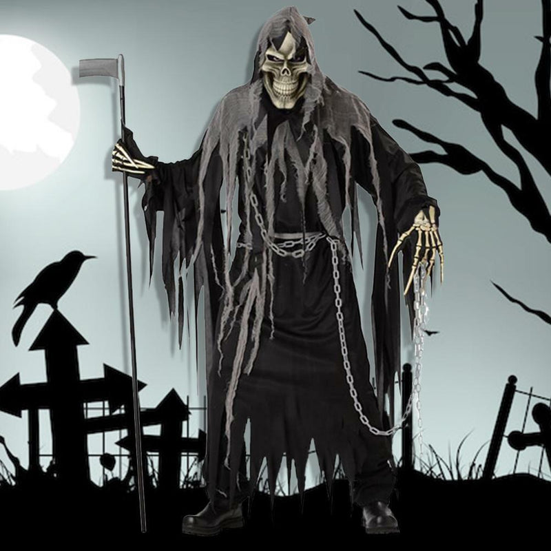 Mens Zombie Ghost Face Halloween Scream Scary Fancy CostumeRobe