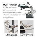 360 Rotation LED Magnifying Glass Soldering Iron Stand Len Magnifier Tool Kit