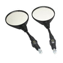 1 Pair Motorcycle Black Rear View Side Mirror