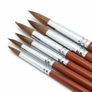 6Pcs Kolinsky Sable Hair Acrylic Round Nail Art Paint Brush Set 2/4/6/8/10/12