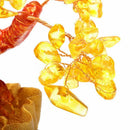 Feng Shui Wealth Lucky Citrine Crystal Gem Money Coins Tree in Money Bag De H3D9