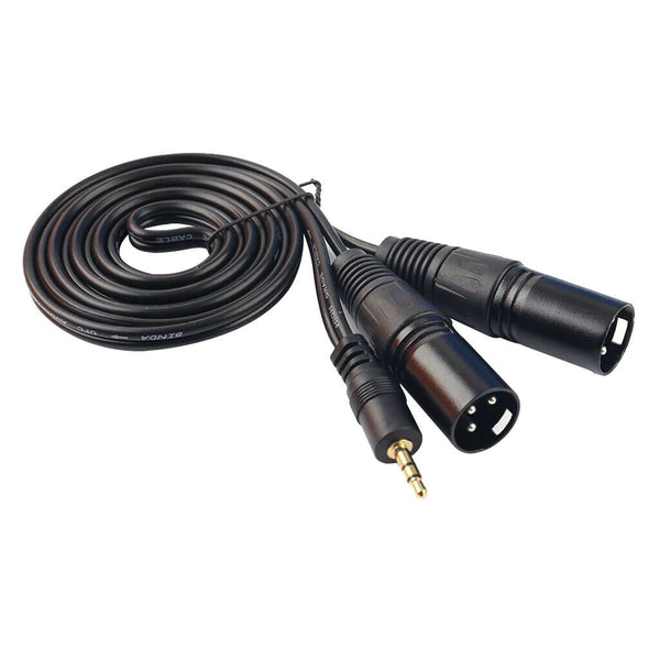1.5M Adapter Cable Dual XLR Male To 3.5mm Jack For Digital Audio Player