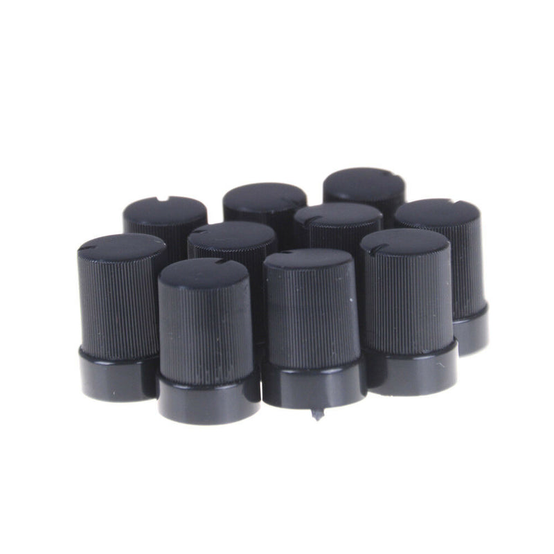 10 Pcs Black Plastic Potentiometer Rotary Control Knobs Caps for 6mm Dia Shaf Nw
