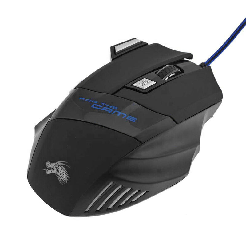 Gaming Mouse 7-Color Backlight DPI Adjustable Wired Optical PC Gamer Mice