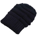 Knit Slouchy Beanie Oversized Thick Cap Hat Unisex Slouch Navy Blue