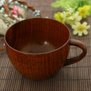 Natural Jujube Bar Wooden Cup Mugs With Handgrip Coffee Tea Milk