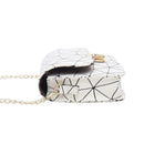 Geometric Print Shoulder Handbags Women PU Leather Chain Crossbody Bags