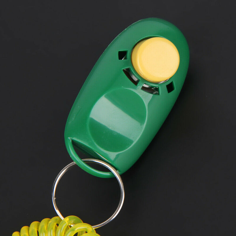 1x Pet Dog Puppy Training Clicker Click Button Obedience Trainer Aid Wrist Strap