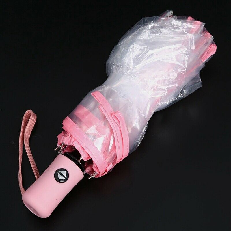 Transparent Umbrella Automatic Umbrella Rain Women Men Sun Rain Auto Umbrel B2Z1