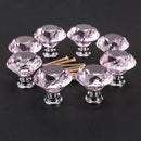 8 x Pink diamond bling decoration door furniture drawer handle knob 30x27mm