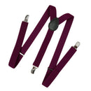 Unisex Clip on Suspender Elastic Y-Shape Back Formal Adjustable Braces, Red X4T4