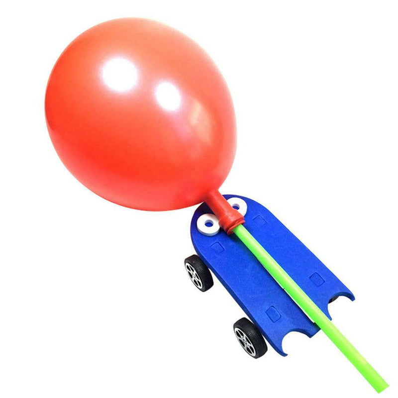 DIY Balloon Power Car Opposite Reaction Children Science Educational Toys
