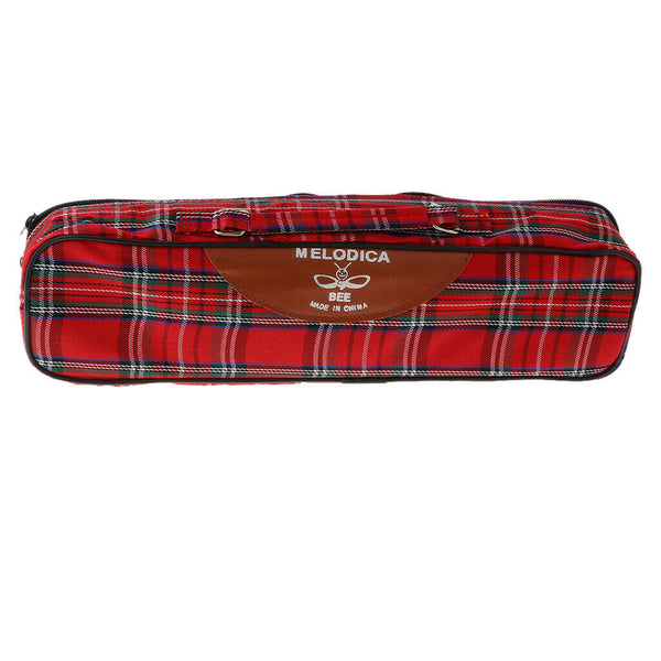 27 Key Melodica Instrument with Mouthpiece Air Piano Keyboard, Red Carrying Bag
