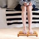 Large Dual Foot Massager Roller Rows Feet Care Relax Wood Bamboo Stress Massage