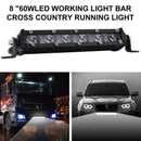 Led Light Bar, Driving Lamp, Ip68 Waterproof Fog Lights, 8inch 60W Single R