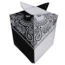 Unisex Wrap Scarf Cotton Double Sided Head Wristband Black&White W7R8
