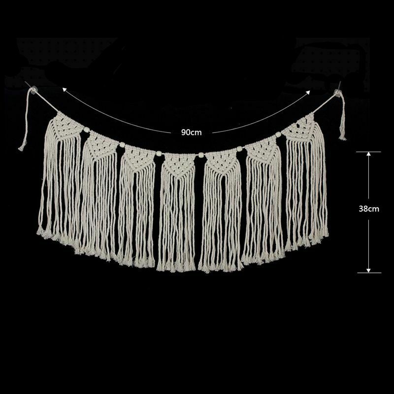 Macrame Woven Wall Hanging Curtain Fringe Garland Banner Shabby Chic Bohemi B6O4