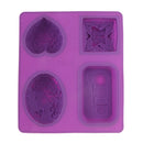 4 Shapes Silicone Fondant Mould Cake Decor Baking Chocolate Soap Icing Molds