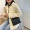 Lattice Women Messenger Bag Small Square Shoulder Crossbody Handbag (Black)