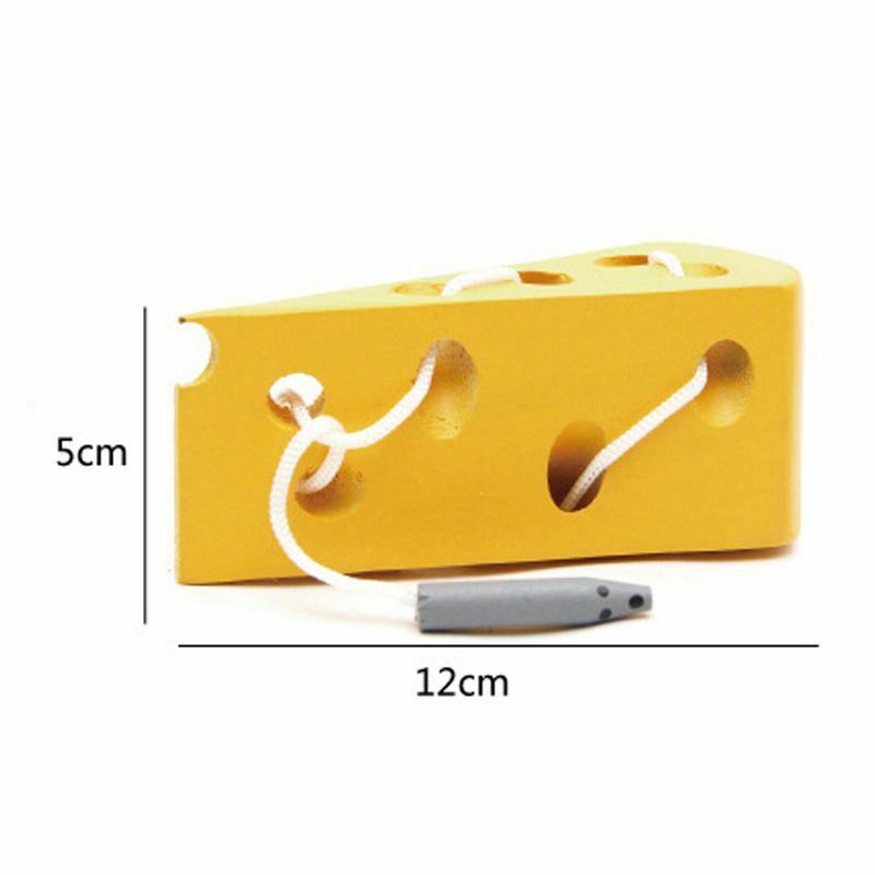 Wooden Education Baby Kindergarten Mouse Thread Cheese Plaything Early Lear V3L1