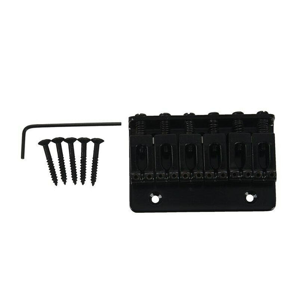 Black 6 string Fixed Hard Tail Guitar Bridge For Strat Guitar