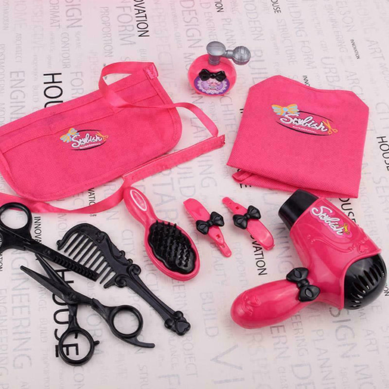 Children Hair Salon Kit Girls Pretend Play Hairdressing Simulation Toys Set F4J0
