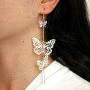 Long Butterfly Statement Drop Dangle Earrings Ear Studs Wedding Jewelry WomeA3C