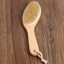 Body Natural Bristle Dry Skin Exfoliation Brush Massager Bath Shower-Scrubber FT
