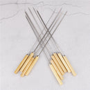 10pcs stainless steel 35cm barbecue bbq skewers needle kebab kabob stick â„–[
