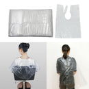 200pcs Clear Plastic Disposable Hair Cutting Cape Aprons Home Hairdressing