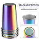 Rainbow Party Cup Stainless Steel Cup 16Oz 5 Piece Drinking Glass Beer Mug