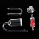Fish Tank CO2 Diffuser Check Valve Aquarium U Shape Glass Tube Suction Cup Kit