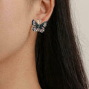 Butterfly Earrings Colorful Rhinestone Ear Studs Women Fashion Ear Jewelry P4Y2