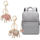 Charm Lucky Mascot Elephant Keychain Bling Rhinestone Keyring Bag Purse BuckI9F6