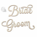 2pcs Bride Groom Wedding Chair Sign Bride and Groom Wedding Chairs Back Han R4J1
