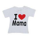 Baby clothing cotton I love mama letters short-sleeved t-shirt white I LOVE