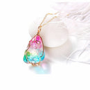 Natural Rainbow Stone Crystal Chakra Rocks Chain Quartz Pendant Necklace Jewelry