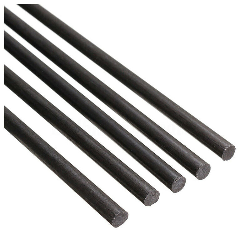 5Pcs 4mm Black Carbon Fibre Rods Rod 500mm Long For Sand-Table RC Airplane  R7H2