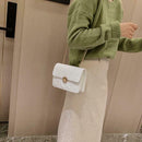 Fashion Women Messenger Shoulder Bag Leather Flap Crossbody Handbag (White) A
