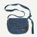 Women Canvas Denim Crossbody Bags Pure Color Flap Shoulder Bag (Dark Blue)
