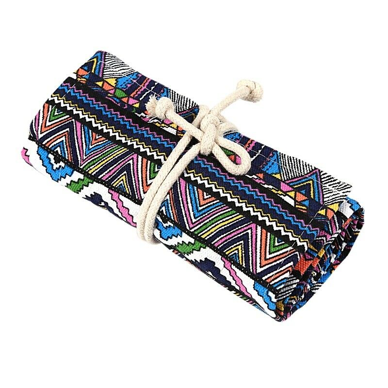 School Canvas Roll Pouch Pen Storage pecncil box 72 Holes National style N9B9