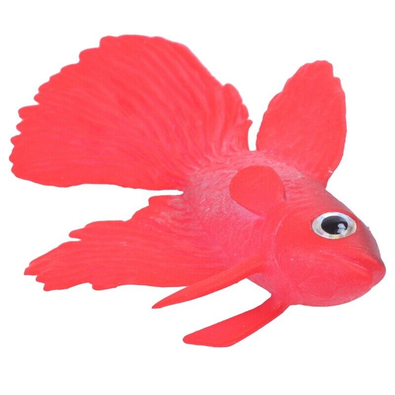 Silicone Aquarium Suction Cup Emulational Artificial Fish Ornament Red