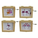 Wood Music Box Hand Crank Musical Box Creative Birthday Gifts Flamingo A