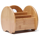 3 Grid Bamboo Remote Control Storage Box Stationery Headphone Cable Cell Ph T9X4