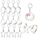 DIY 24Pcs Transparent Acrylic Keychain Blank Star Heart Circle Discs+Tassels #
