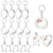 DIY 24Pcs Transparent Acrylic Keychain Blank Star Heart Circle Discs+Tassels #