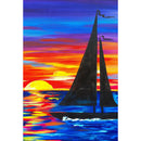 Full Drill Round Diamond Painting Sailboat Cross Stitch Embroidery Mosaic