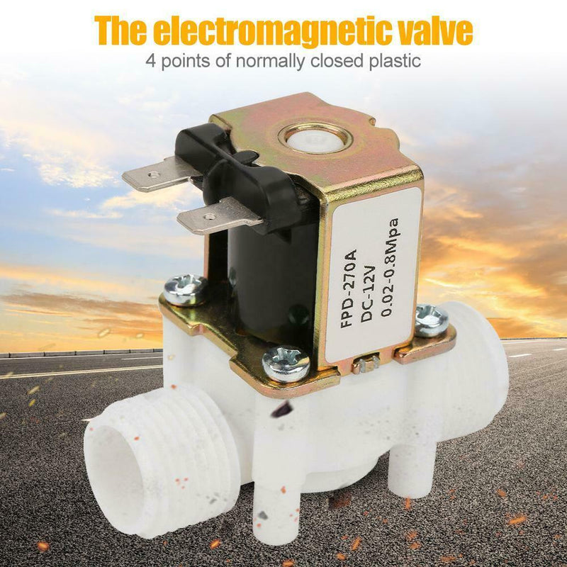 DC12V Thread Plastic Electric Solenoid Valve Water Closed Inlet Flow Switch Tool